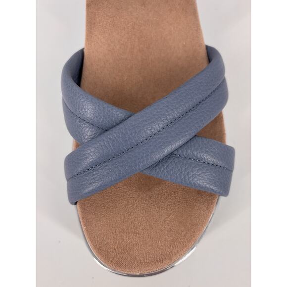 Vionic Women's Reyna Wedge Sandals Size 10 Light Blue Leather Comfort Shoes‎ - Picture 7 of 9